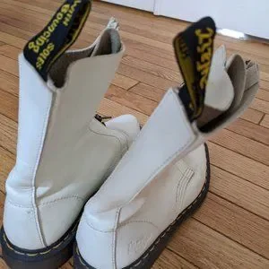 Dr. Martens | Shoes | Rare Dr Martens Zena Front Zip White Boots